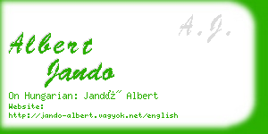 albert jando business card